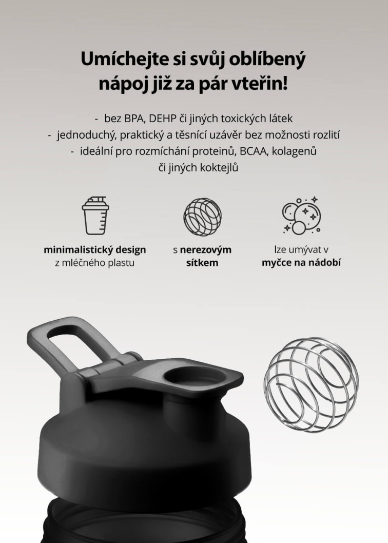 VENIRA shaker PRO s poutkem, černý