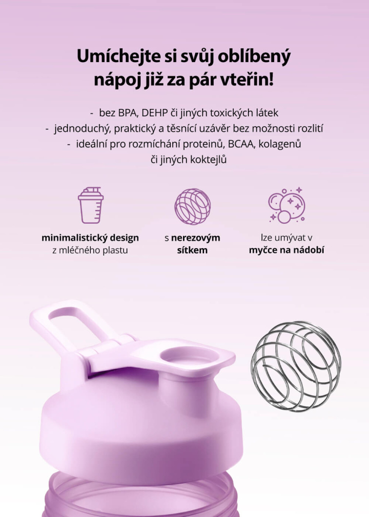 VENIRA shaker PRO s poutkem, fialový