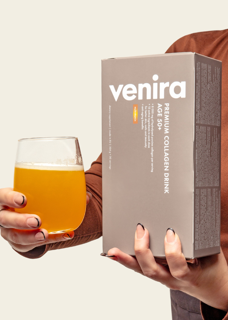 VENIRA PREMIUM kolagenový drink pro vlasy, nehty a pleť, age 50+