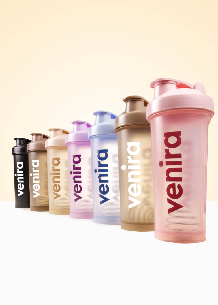 VENIRA shaker PRO s poutkem, světle hnědý