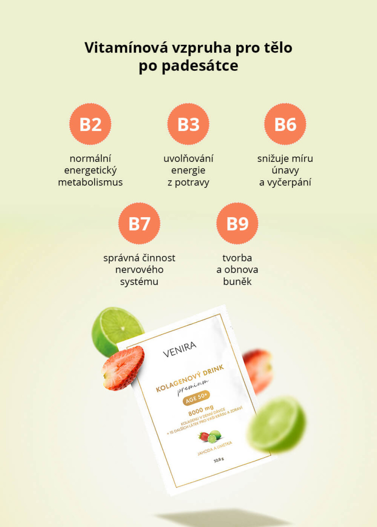 VENIRA PREMIUM kolagenový drink pro vlasy, nehty a pleť, age 50+