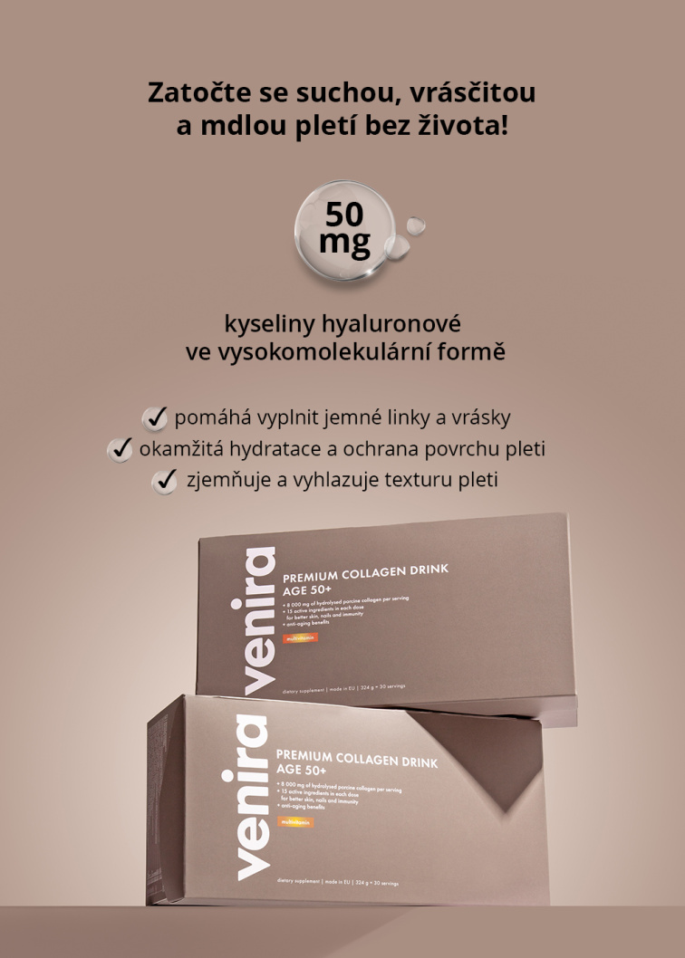 VENIRA PREMIUM kolagenový drink pro vlasy, nehty a pleť, age 50+ - vzorek