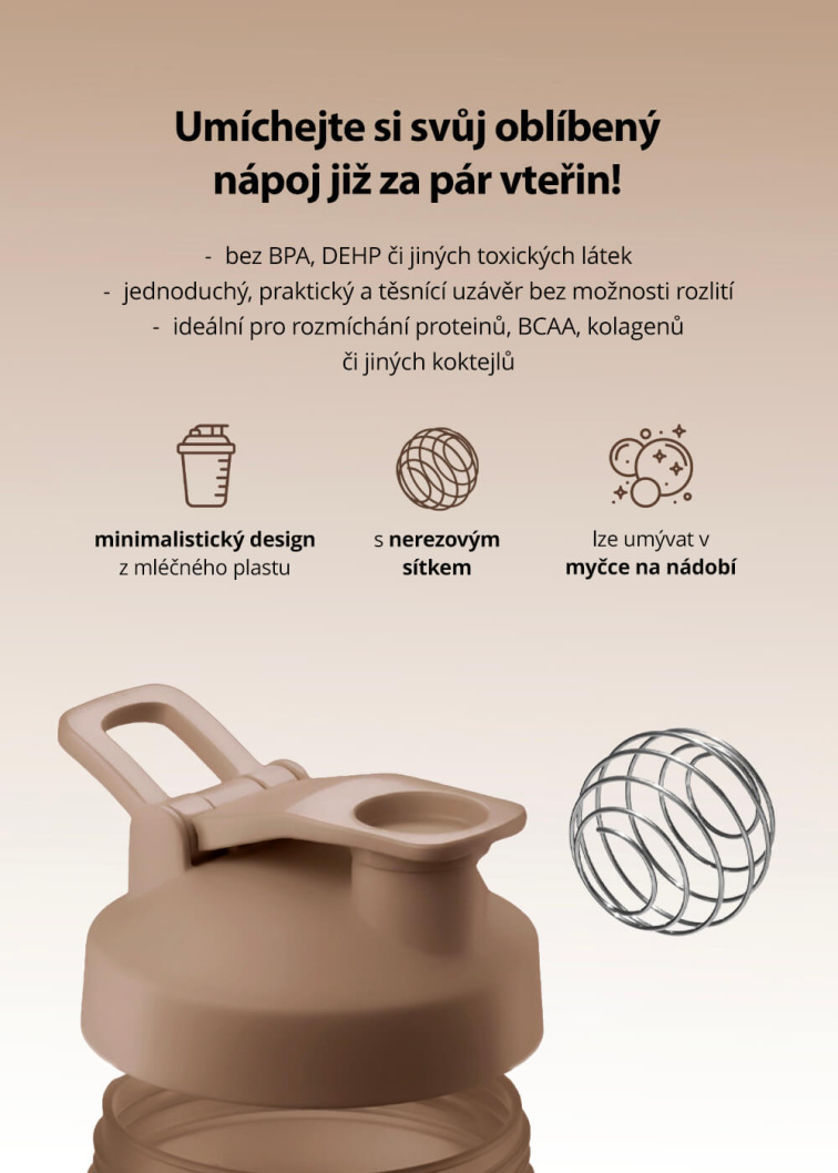 VENIRA shaker PRO s poutkem, tmavě hnědý