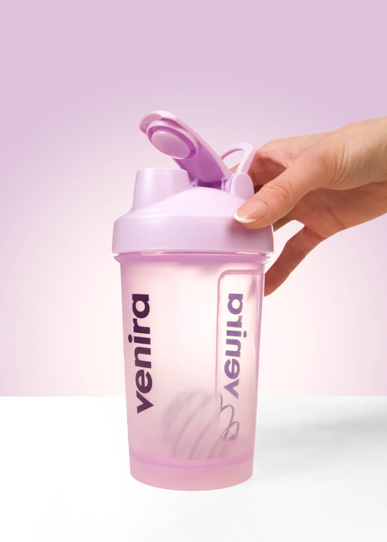 VENIRA shaker PRO s poutkem, fialový