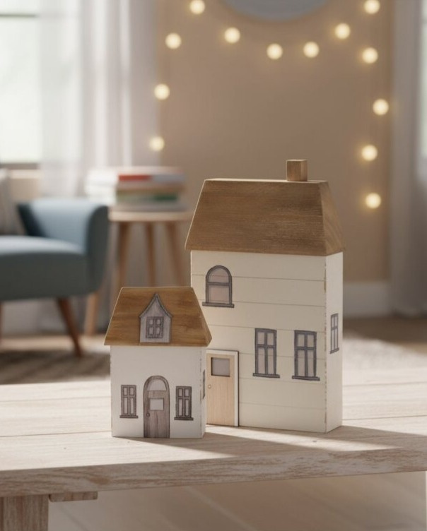 Drevené domčeky Bergström - sada 2ks