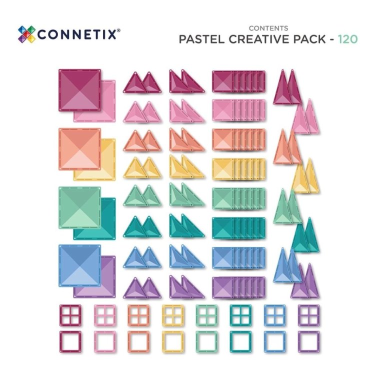 CONNETIX Magnetická stavebnice Pastel Creative Pack 120 ks