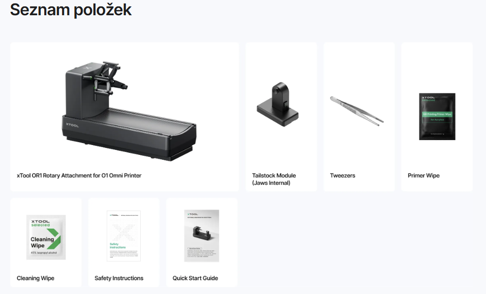 xTool OR1 - rotační osa pro O1 Omni Printer