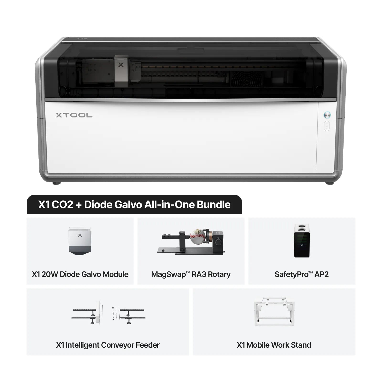 xTool X1 CO2 + Diode Galvo All-in-one Bundle