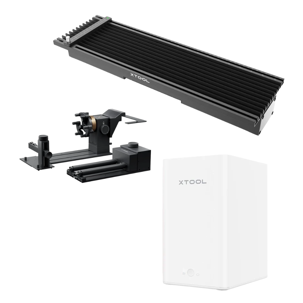 xTool F2 Deluxe Bundle - laserová gravírka 15W dioda + 5W IR + Slide extension + RA3 + Air purifier