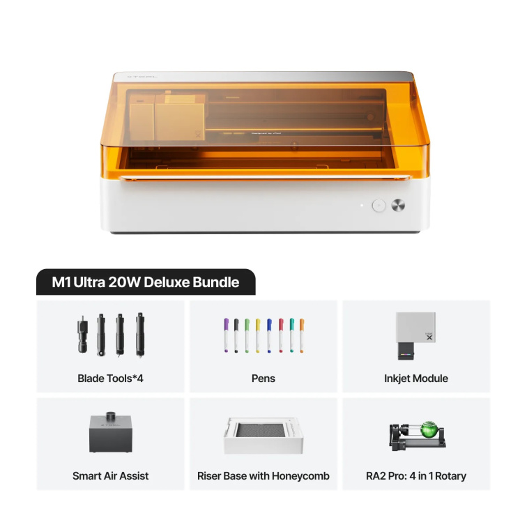 xTool M1 Ultra - Světově první řemeslný stroj 4 v 1 - DELUXE sada