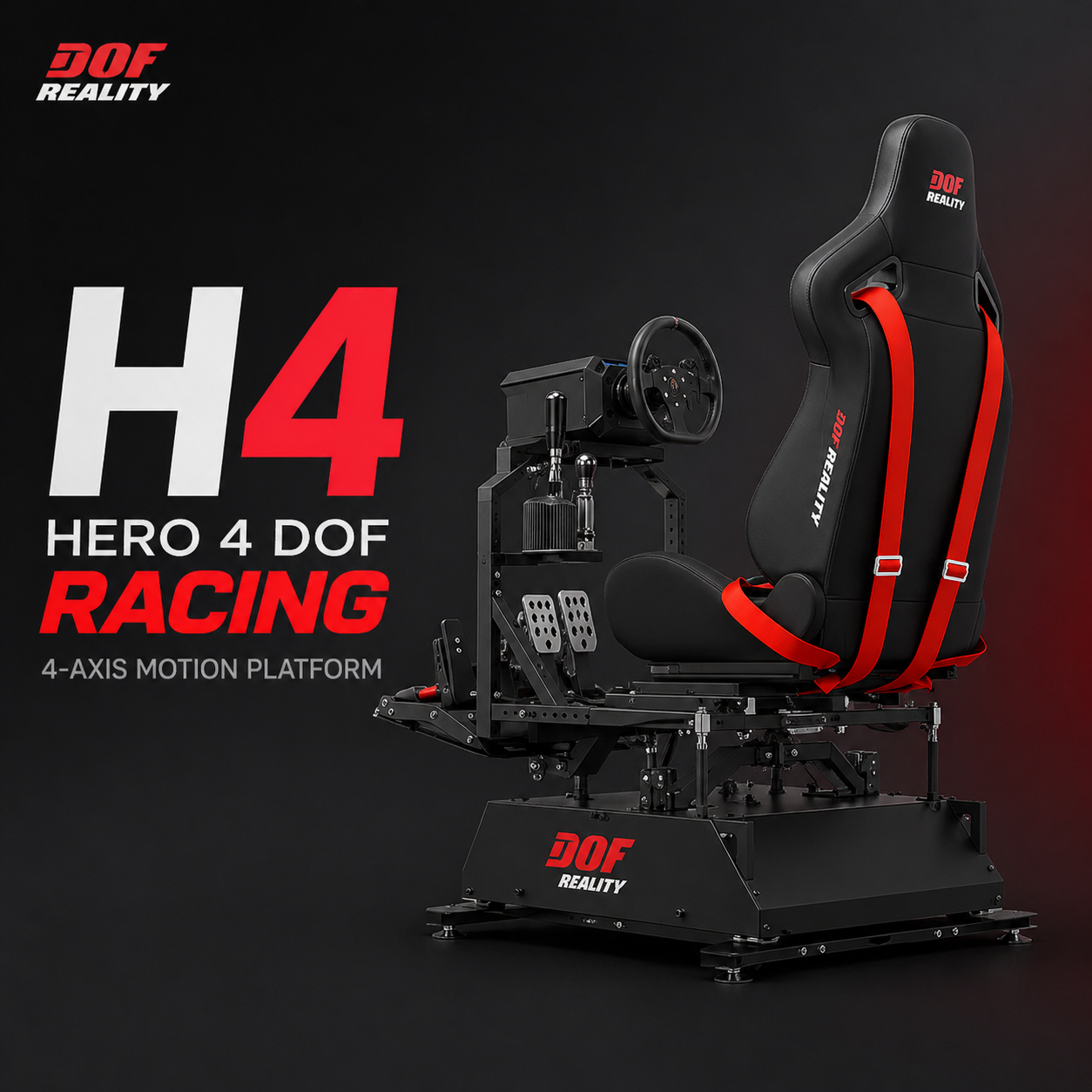 DOF Reality Hero H4 4-Axis Závodní pohybový simulátor (4-osy) - KOMPLETNÍ SADA