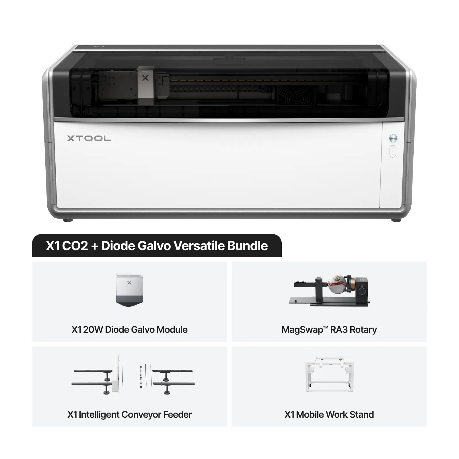 xTool X1 CO2 + Diode Galvo Versatile Bundle