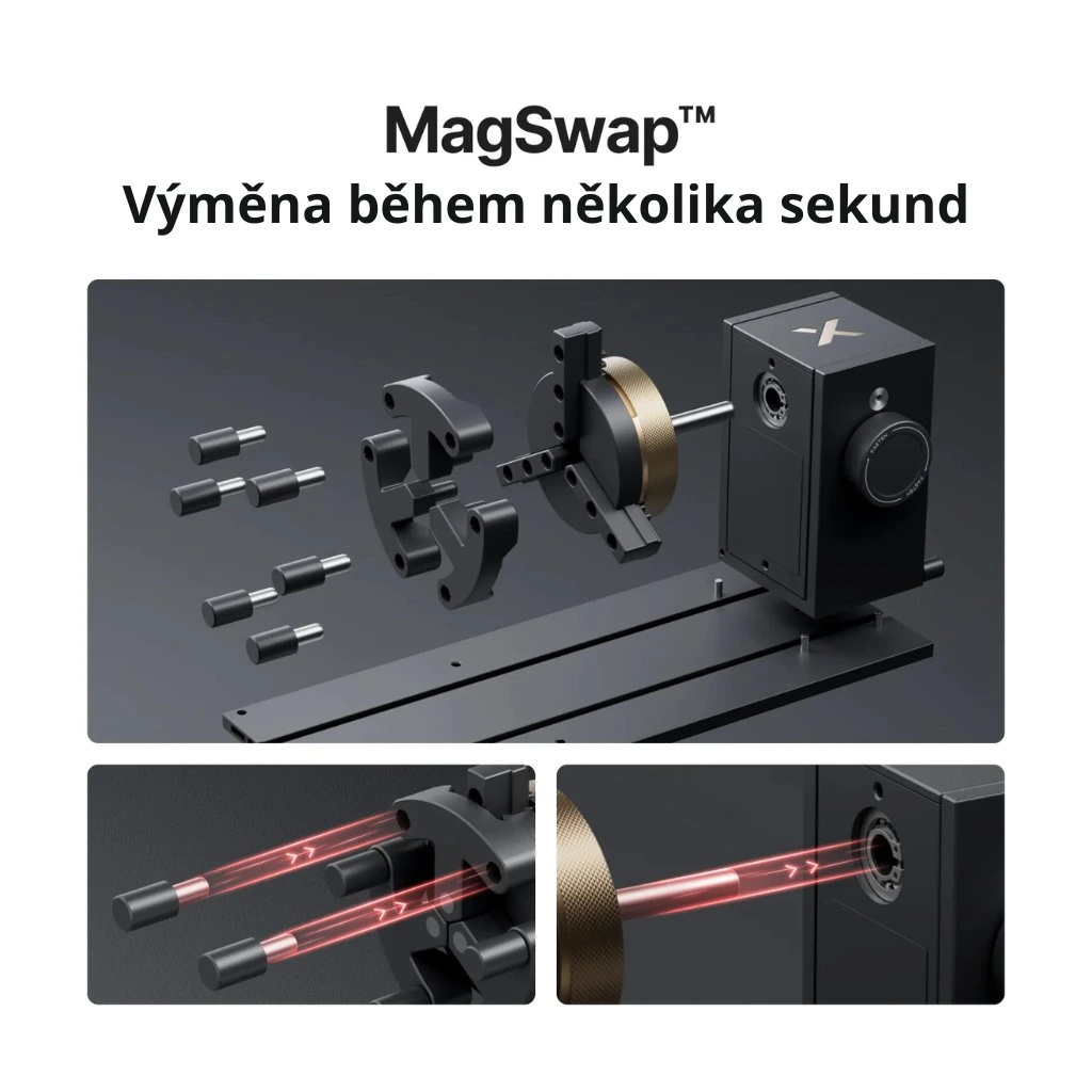 xTool RA3 Lite První chytrý rotační MagSwap™ Rotary na světě pro M2