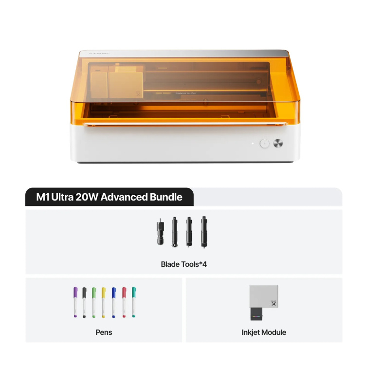 xTool M1 Ultra 20W - Světově první řemeslný stroj 4 v 1 - Advanced bundle