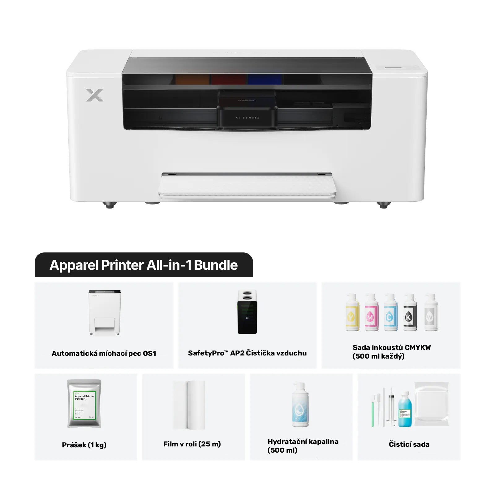 xTool Apparel Printer: Jednokliková DTF tiskárna - All-in-1 Bundle