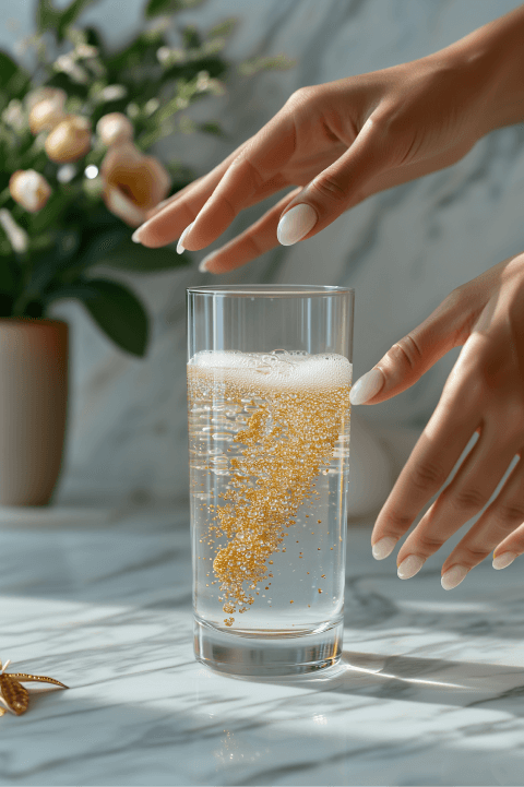 ZAYRAĒ SKIN 3-month kolagen s perlovýmm práškem a 24K zlatem - 90 sáčků - mango