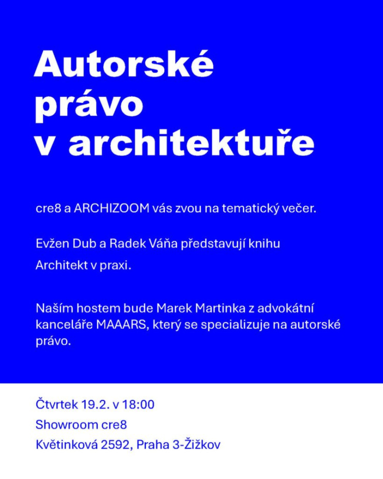 Zveme vás na tematický večer: Autorské právo v architektuře