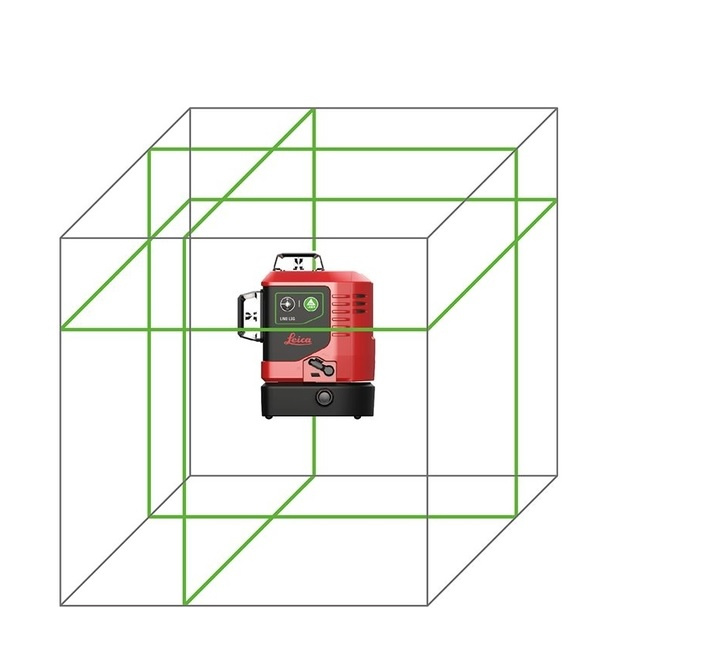 Zelený 3D multikřížový 3x360° laser Leica Lino L6Gs se zvýšenou svítivostí - sada v brašně