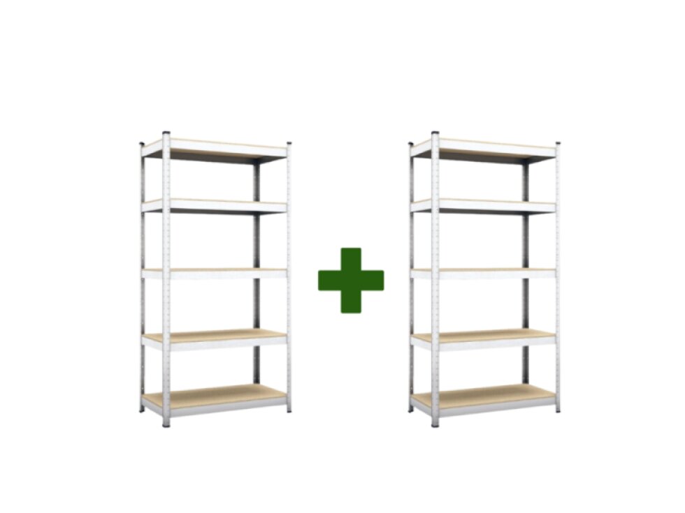 Akciový balíček 1+1 Kovový regál ECONOMY 150X70X30 5 políc - pozinkovaný