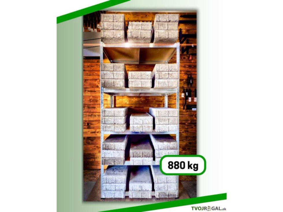 Kovový regál 180x90x40 5 políc - pozinkovaný