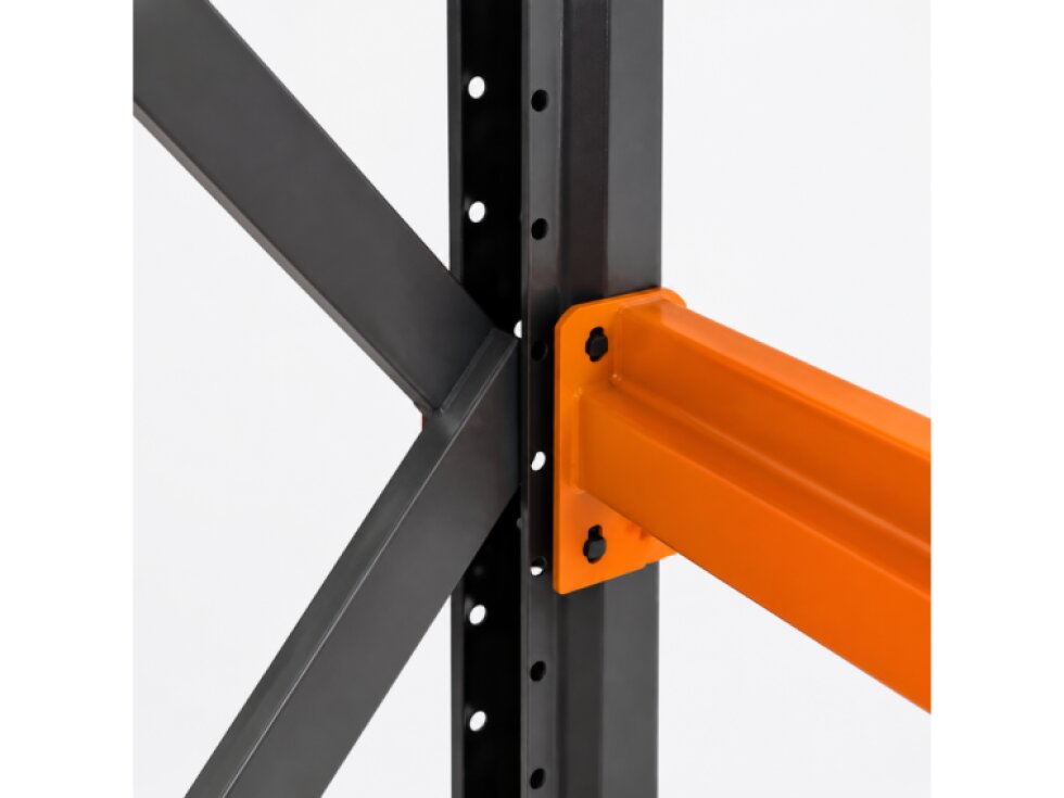 Celokovový regál 200x200x50 Čierno-Oranžový