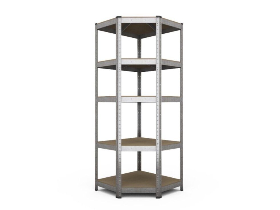 Kovový regál ECONOMY rohový 180x90x45 5 políc - pozinkovaný
