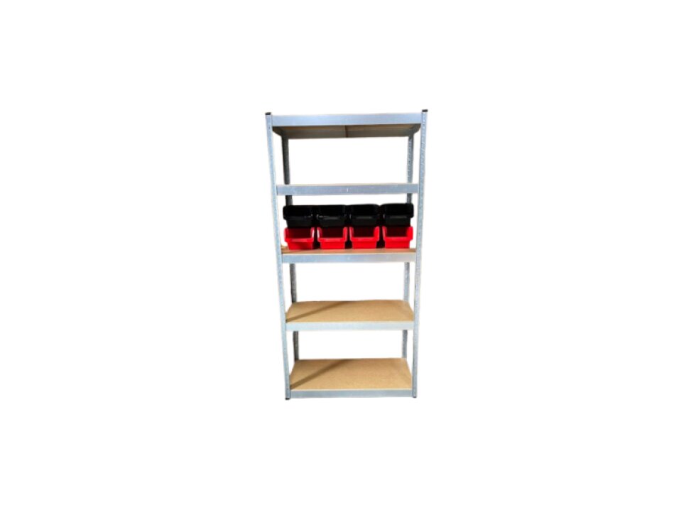 Kovový regál ECONOMY 180x90x40 5 políc - pozinkovaný + úložné boxy TRUCK 29x20x15 cm