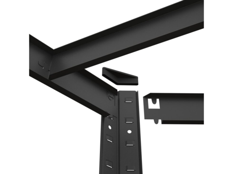 Kovový regál ECONOMY rohový 180x90x40 5 políc - čierna