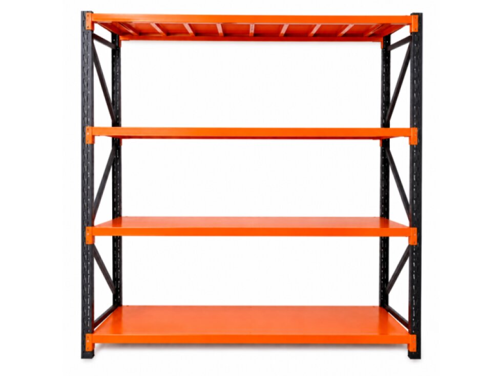 Celokovový regál 200x200x60 Čierno-Oranžový