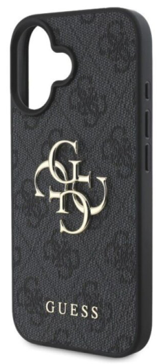 Ochranný kryt na iPhone 16 - Guess, 4G Metal Logo Gray