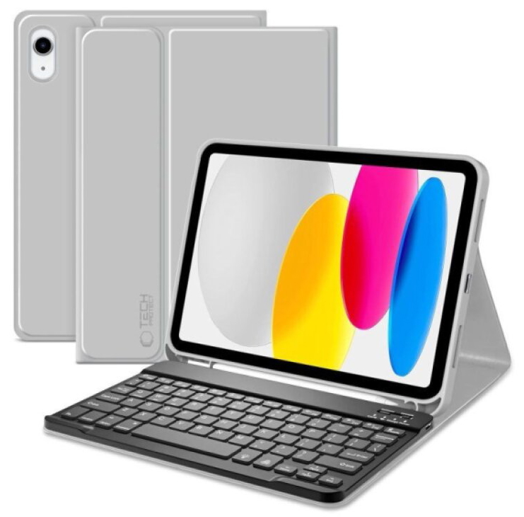 Pouzdro s klávesnicí pro iPad 11 (2025) / iPad 10.9 (2022) - Tech-Protect, SmartCase Gray