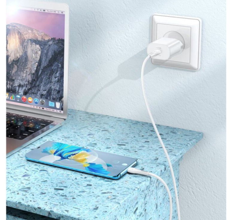 Rychlá USB-C nabíječka do sítě - Hoco, N22 Jetta PD25W + USB-C kabel