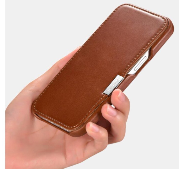 Knížkové pouzdro pro iPhone 13 Pro MAX - iCarer, Vintage Brown