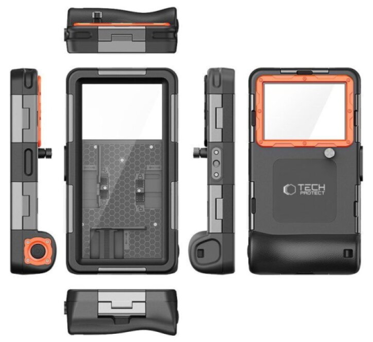 Univerzální voděodolné pouzdro - Tech-Protect, IPX8 Diving Waterproof Case Orange