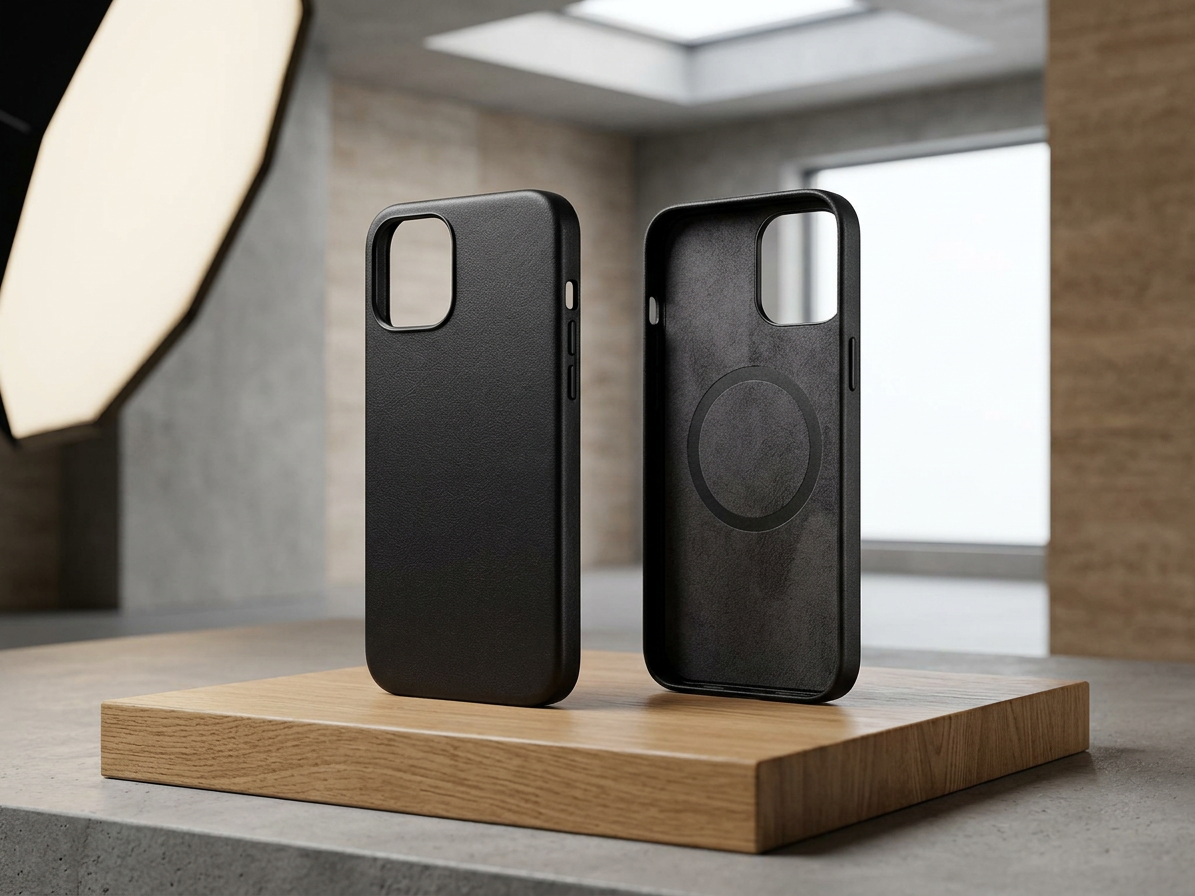 Kožený kryt na iPhone 12 mini - iCarer, Real Leather with MagSafe Black