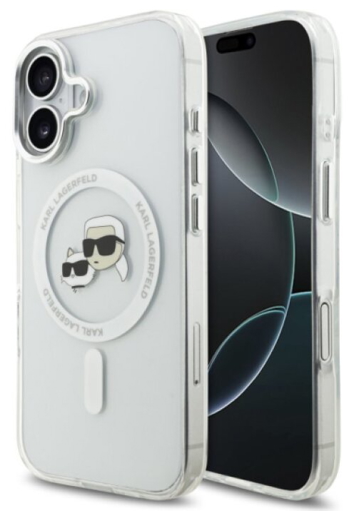 Ochranný kryt na iPhone 17 - Karl Lagerfeld, IML K&CH Heads MagSafe Transparent