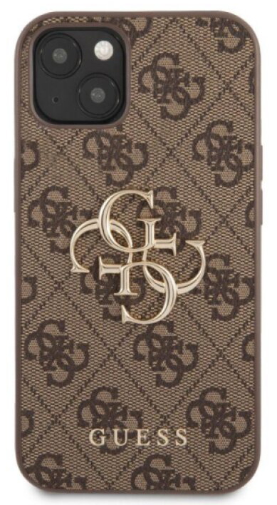 Ochranný kryt pro iPhone 13 - Guess, 4G Logo Back Brown