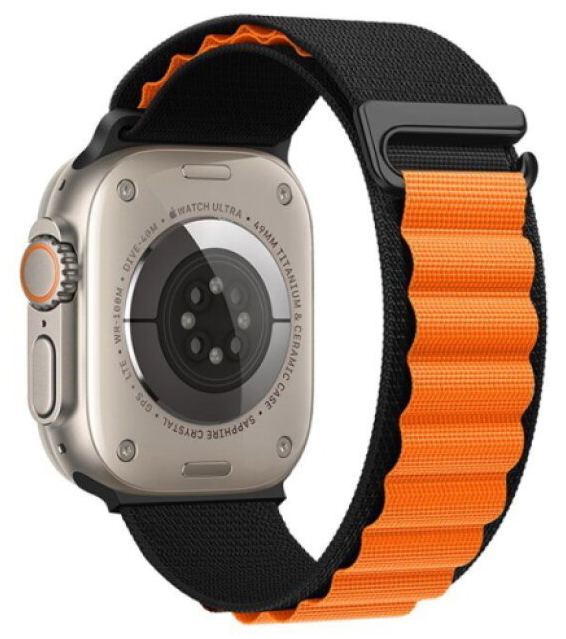 Řemínek pro Apple Watch 44mm / 45mm / 46mm / 49mm - Hoco, WA20 Climbing Black Orange