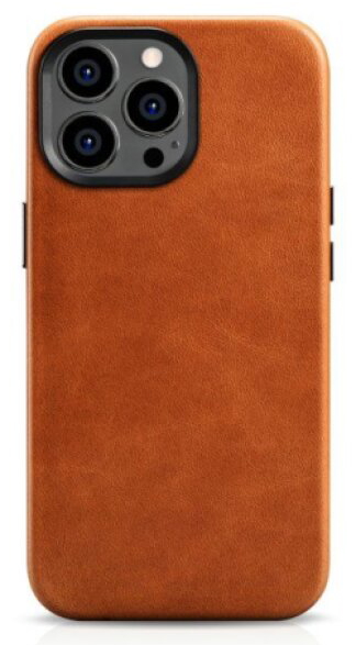 Kožený obal na iPhone 14 Pro MAX - iCarer, OilWax MagSafe Retro