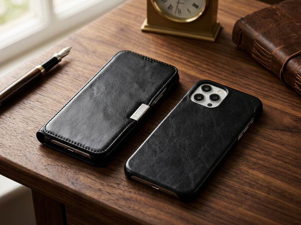Knížkové pouzdro pro iPhone 12 Pro MAX - iCarer, Vintage Black