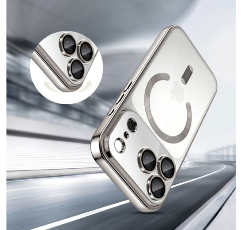 Ochranný kryt na iPhone 17 Pro - Tech-Protect, Magflex MagSafe Shiny Silver