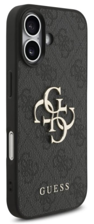 Ochranný kryt na iPhone 17 - Guess, Metal Logo Strap Black