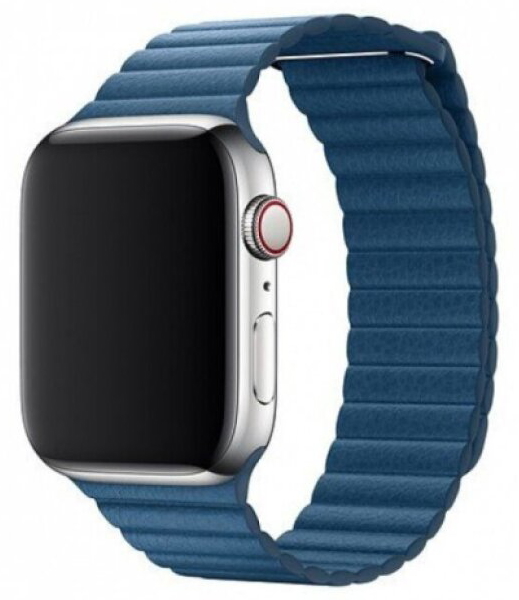 Řemínek pro Apple Watch 38mm / 40mm / 41mm / 42mm - Devia, LeatherLoop Cape Cod Blue