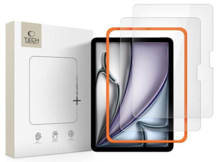 Hybridní ochranné sklo na iPad Air 11 (2024-2026) - Tech-Protect, Easy Set+ (2ks s instalačním rámečkem)