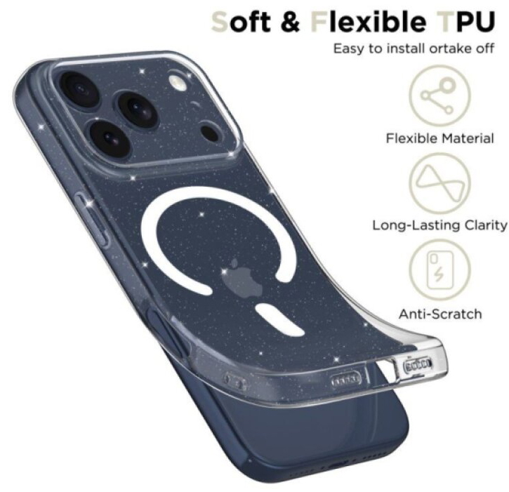 Ochranný kryt na iPhone 17 Pro - Tech-Protect, FlexAir MagSafe Glitter
