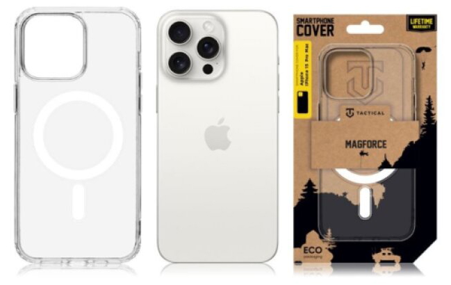 Ochranný kryt pro iPhone 15 Pro MAX - Tactical, MagForce Transparent