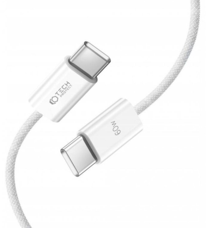 Kabel USB-C to USB-C - Tech-Protect, Ultraboost PD60W/3A White 100cm