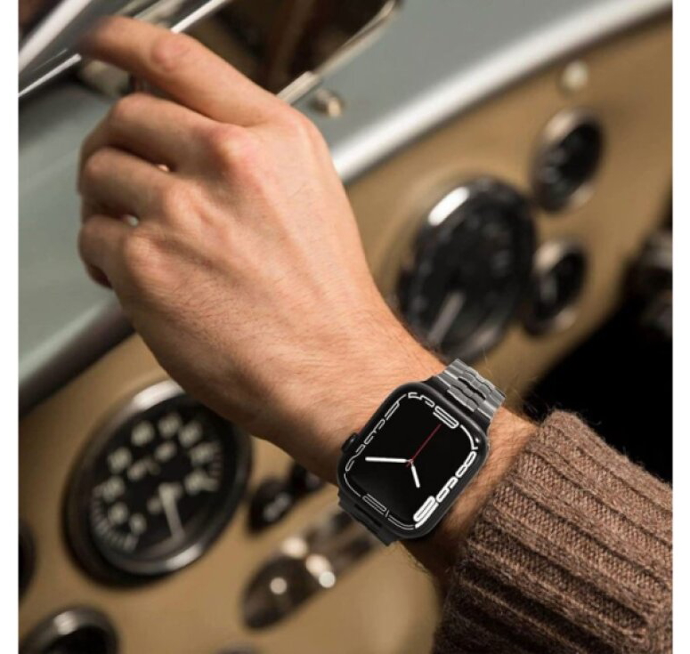 Řemínek na Apple Watch 44mm / 45mm / 46mm / 49mm - Tech-Protect, Stainless Line Titanium