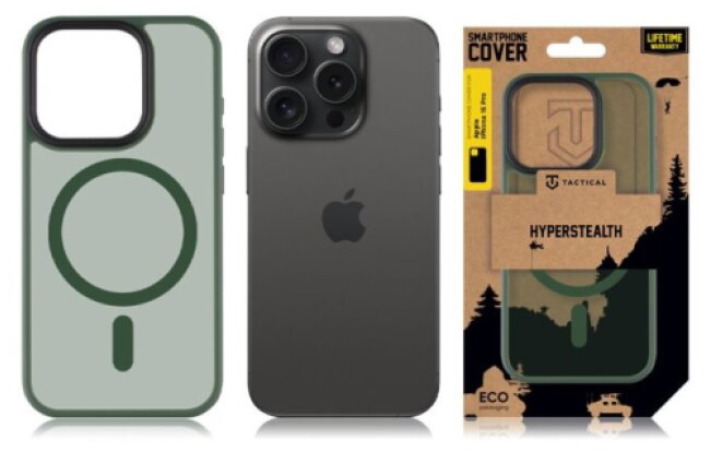 Ochranný kryt pro iPhone 15 Pro - Tactical, MagForce Hyperstealth Forest Green