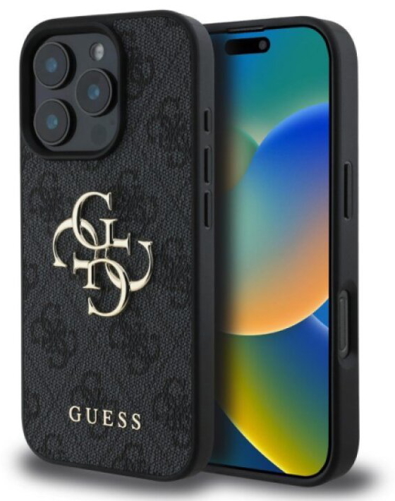 Ochranný kryt na iPhone 16 Pro MAX - Guess, 4G Metal Logo Gray